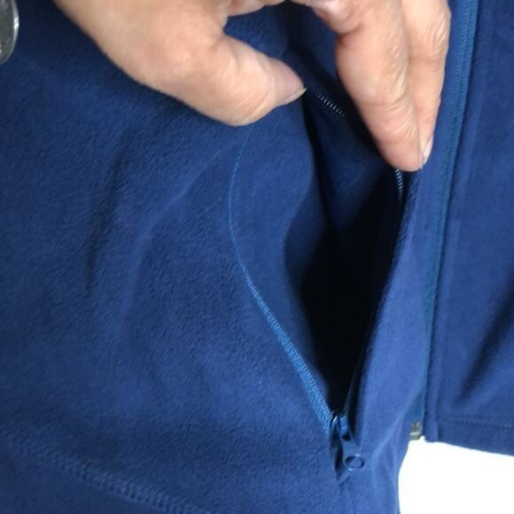 NWT Lands End Womens Fleece Jacket Lightweight Navy Blue M MEDIUM - Picture 4 of 11